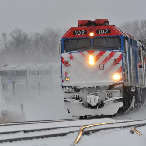 Locomotive in winter