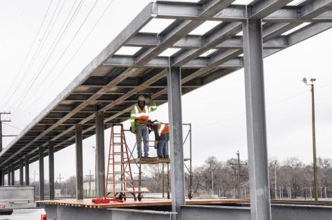 147th Street platform construction