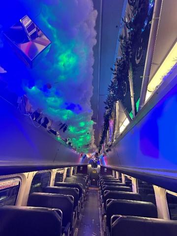 Decorated metra car interior